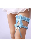 Jarretière en Dentelle avec,Accessoires de Mariage jarretière en Dentelle Strass-Bleu Ciel_Taille Unique,Cadeaux Jarretière p