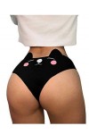 URIBAKY Oreilles De Chat Mignon Culotte Femme en Coton/Femmes DrôLe Lingerie G-String Slip sous-VêTements Culottes/T String S