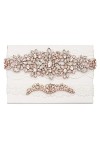 TONZN Jarretière en Dentelle avec Ornement, Accessoires de Mariage Nuptiale jarretière en Dentelle Extensible-Or Rose_M, jarr