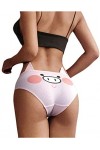 URIBAKY Oreilles De Chat Mignon Culotte Femme en Coton/Femmes DrôLe Lingerie G-String Slip sous-VêTements Culottes/T String S