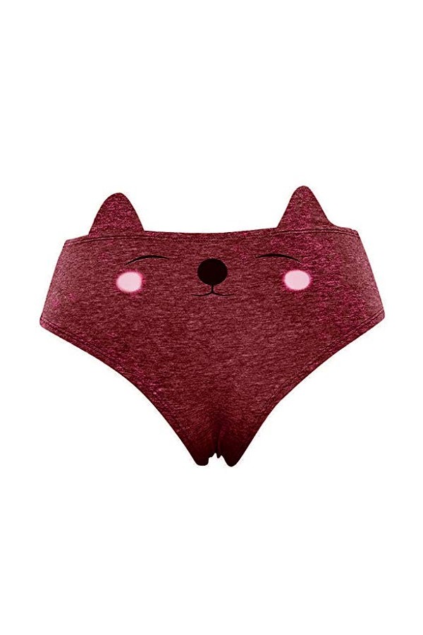 URIBAKY Oreilles De Chat Mignon Culotte Femme en Coton/Femmes DrôLe Lingerie G-String Slip sous-VêTements Culottes/T String S