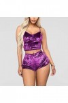 TAHALI Lingerie Sexy Nouvel Ensemble Pyjama Deux pièces Sexy Soutien-Gorge Bleu M Violet X 