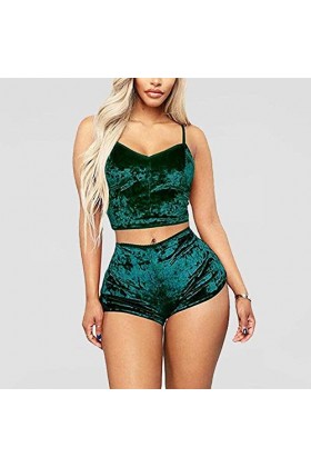 TAHALI Lingerie Sexy Nouvel Ensemble Soutien-Gorge Pyjama Deux pièces Sexy Bleu M Vert XX 