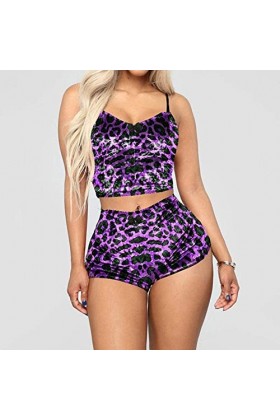 TAHALI Lingerie Sexy Nouvel Ensemble Soutien-Gorge Pyjama Deux pièces Sexy Bleu M Violet 2 M 