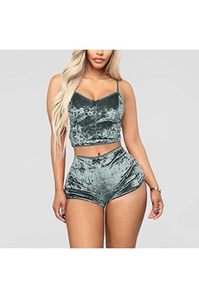 TAHALI Lingerie Sexy Nouvel Ensemble Soutien-Gorge Pyjama Deux pièces Sexy Bleu M Gris XX 