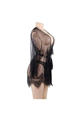 OQHAIR Pyjama Sexy Robe Érotique Robe Dentelle Baby Doll Lingerie Sexy Femmes Robe Chaude Florale Transparente pour Le Sexe 