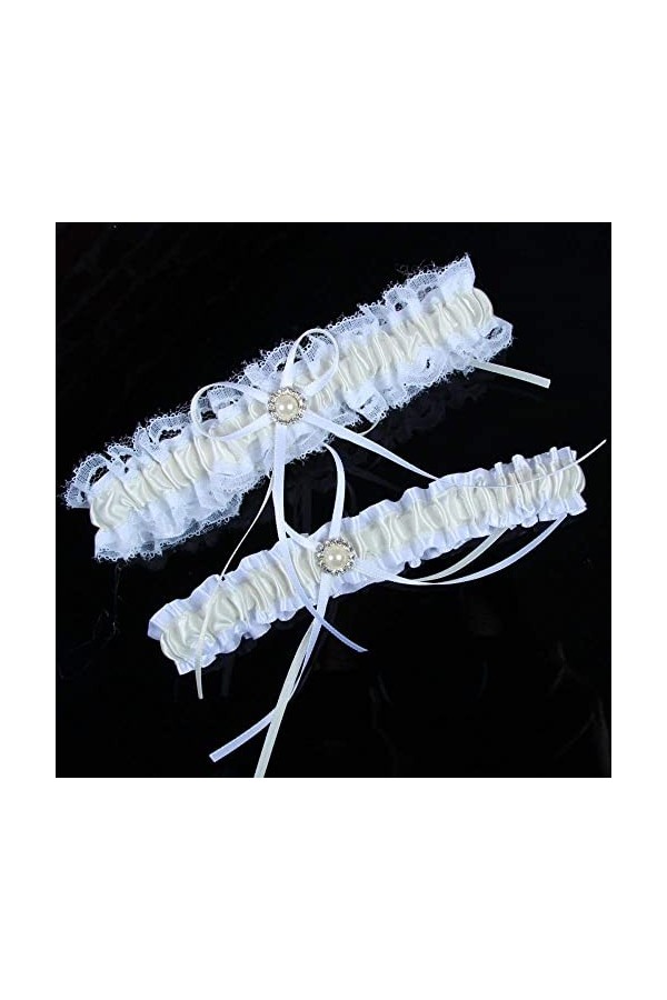 Jarretière en dentelle élastique sexy pour femmes, accessoires de mariage jarretière de fête de mariage-blanc_taille unique, 