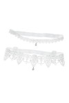 NOGRAX WXYNHHD 2pcs Mariage Jarretière De Mariée for Femmes Sexy Dentelle Satin Bowknot Jambe Pied Anneau Stretch Jarretières