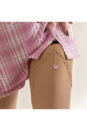 HEIMP WXYNHHD Bohème Multicouche Perlé Jambe Chaîne for Femmes Sexy Long Gland Pendentif Jambe Cuisse Harnais Jarretières