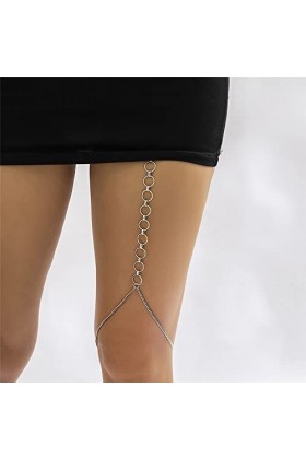 HEIMP WXYNHHD Sexy Punk Élastique Bande Jambe Cuisse Chaîne for Femmes Prom Party Décorer Multicouche Cirlce Pendentif Réglab