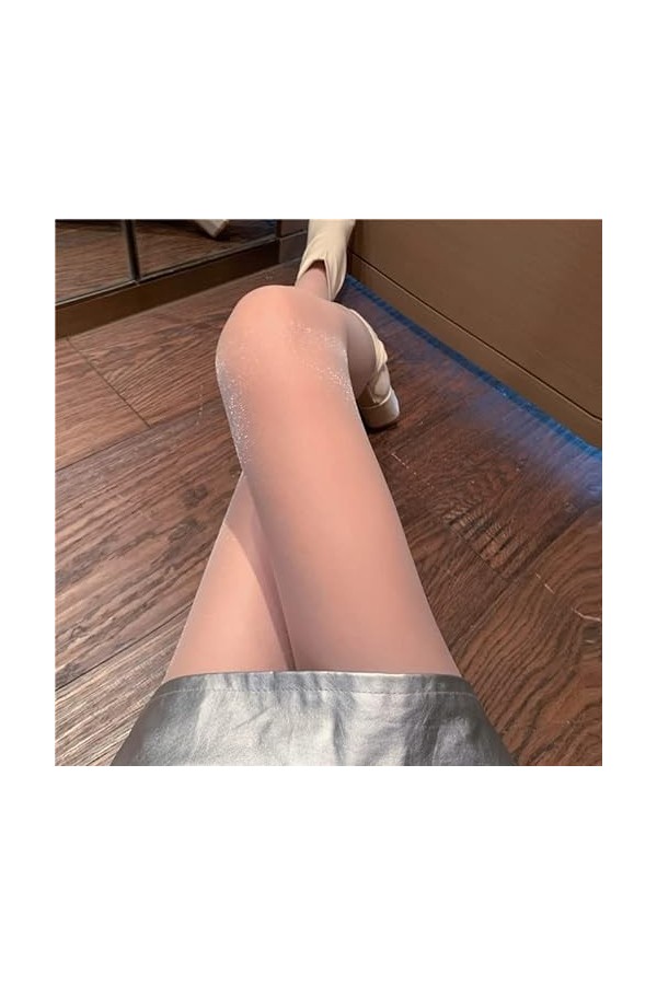 Bas Femmes été Ultra-Minces Bas nacrés Bas Sexy - Collants colorés Bas Brillants Bas Scintillants Blanc A 