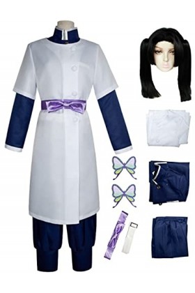 Foanja Kanzaki Aoi Déguisement Femme Cosplay Demon Slayer Corps Anime Uniforme Complet et Papillon Barrettes à Cheveux pour A