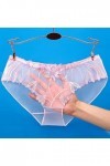 Bywenzai Culotte sous-Vêtements Transparents pour Femmes Dentelle Maille Culottes Lingerie Érotique Évider Fille Slips Fil Ne