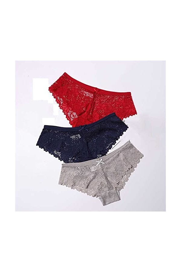 CHYSP 3pcs culotte for femme sous- vêtements Sexy dentelle dentelle respirante Soft Lingerie Soft Slips Sexy Sexy Studsants 