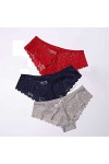 CHYSP 3pcs culotte for femme sous- vêtements Sexy dentelle dentelle respirante Soft Lingerie Soft Slips Sexy Sexy Studsants 