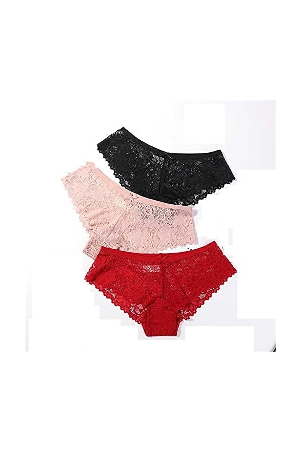 CHYSP 3pcs culotte for femme sous- vêtements Sexy dentelle dentelle respirante Soft Lingerie Soft Slips Sexy Sexy Studsants 