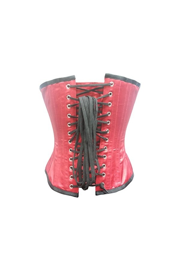 Corset en dentelle noire et rouge satiné pour déguisement de fête dHalloween - - Taille 44/45"