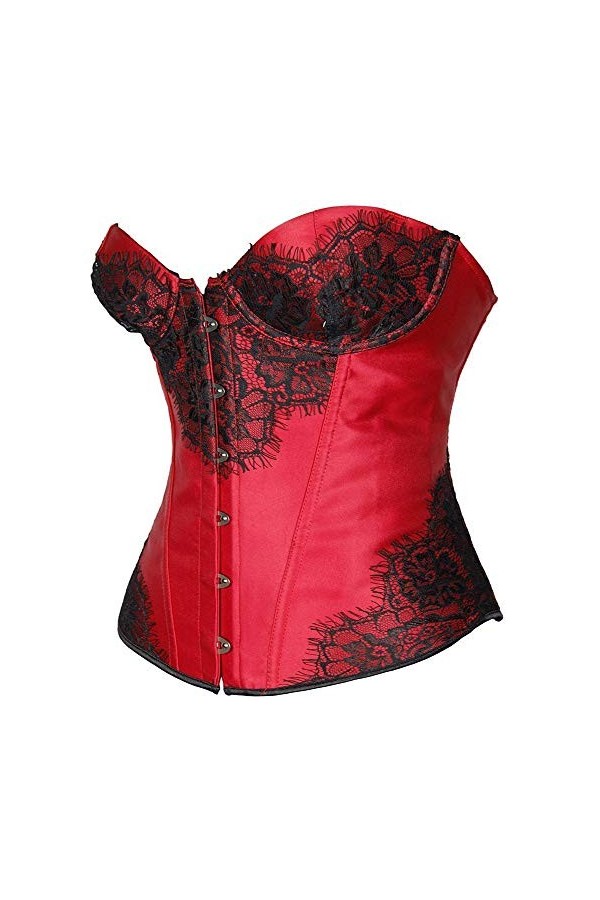 Heqianqian Corset Bustier Femme Sexy Gothique Lacets Respirant, Polyester, Vert, CL