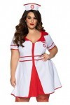 Leg Avenue- Hospital Honey + Adult Sized Costumes, Women, 86840X 06208, Blanc/Rouge, 1X-2X