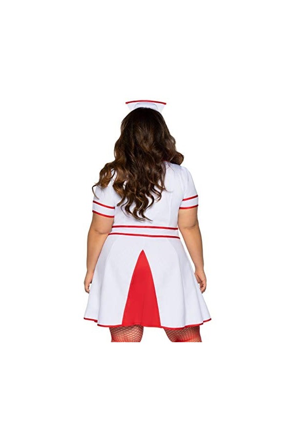 Leg Avenue- Hospital Honey + Adult Sized Costumes, Women, 86840X 06208, Blanc/Rouge, 1X-2X