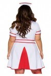 Leg Avenue- Hospital Honey + Adult Sized Costumes, Women, 86840X 06208, Blanc/Rouge, 1X-2X