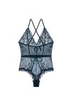 DLT Sexy Cils Dentelle col V Profond Femmes Chemises, Combinaison Chaude Mesh Lady Lingerie, Robe Sale Cou Nu Couleur : Noir