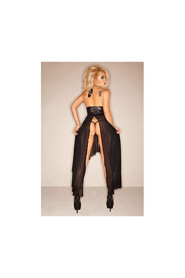 Fait à la main noir-tulle façon tutu-robe avec attention-fermoir en dentelle noir - Noir - FR:46