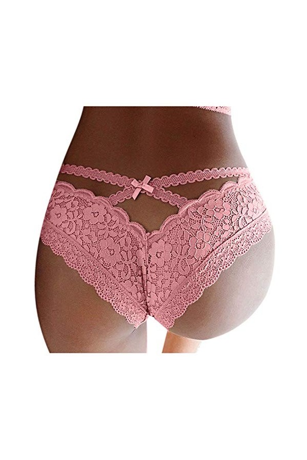 Blingko Culotte Femme Sexy Chic String Sexy Taille Basse Croiser T Back Slips Dentelle Lingerie Sexy String Transparent sous-