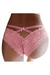 Blingko Culotte Femme Sexy Chic String Sexy Taille Basse Croiser T Back Slips Dentelle Lingerie Sexy String Transparent sous-