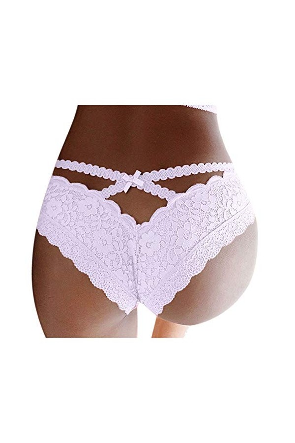 Blingko Culotte Femme Sexy Chic String Sexy Taille Basse Croiser T Back Slips Dentelle Lingerie Sexy String Transparent sous-