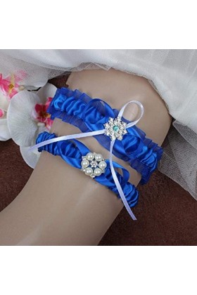 TONZN Accessoires mariée jarretière de Mariage,Accessoires de Robe de mariée mariée Dentelle Extensible Boucle de Jambe Porte