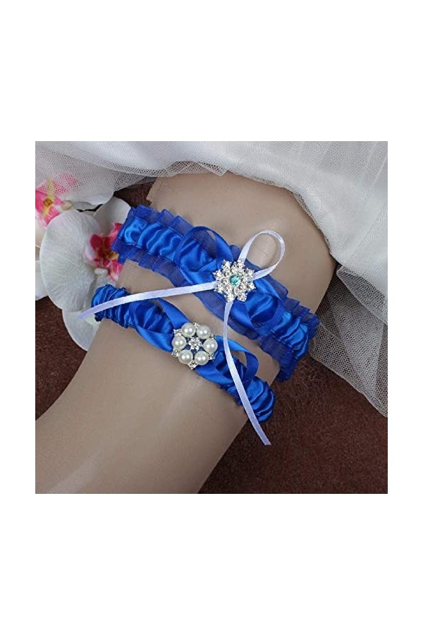 TONZN Accessoires mariée jarretière de Mariage,Accessoires de Robe de mariée mariée Dentelle Extensible Boucle de Jambe Porte