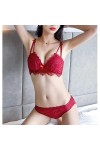 XOUVY Dentelle Sexy Lingerie Dames Petit Chest Rassemblant Pas d’Anneau en Acier Réglable Beauté Back Support Support Ensembl
