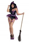 Party King Costume de sorcière Prune Sucre pour femme, violet, taille L