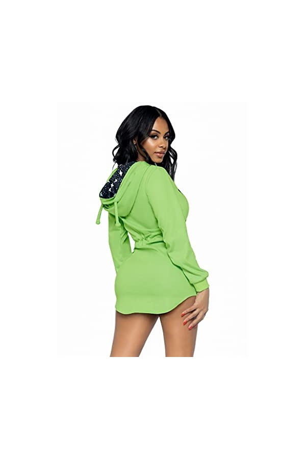 Leg Avenue Womens 87077-12602 Alien Fleece Hoodie Dress, Medium, Green Adult Sized Costumes