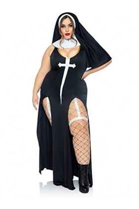 Leg Avenue 86972X-00709 86972x Carnival Costume, Theme Party, Black White, 3X/4X Taglia Italiana 50/52 