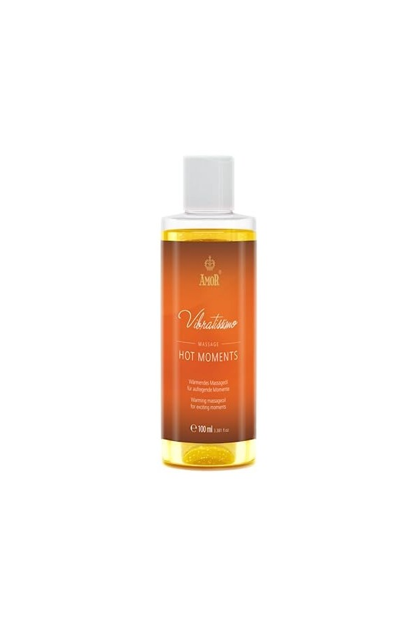 Vibratissimo « Hot Moments » huile de massage chauffante et apaisante, huile d’amour érotique, 100 ml