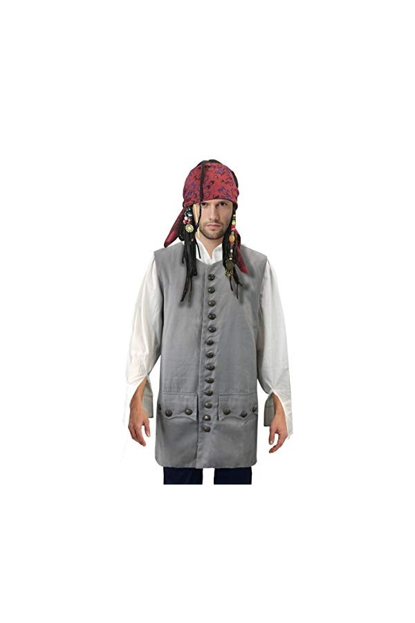 thecostumebase Gilet de pirate exact Costume Jack Sparrow XL Bleu
