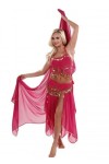 Miss Belly Dance Ensemble de Costume Belly Dance de | Skirt-Veil, Débardeur et Foulard Hip | SA Conception Ingénieuse