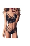 RWRAPS Lingerie Sexy Transparente pour Femme - Style à Trois Points Noir X 