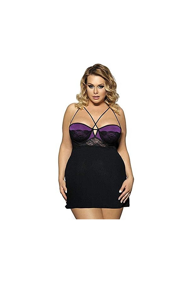 OQHAIR Pyjama érotique Lenceria Erotica Hot Abierta Unique Sexy Lingerie Plus Size Attractive Lace Insert Sex Babydoll Linger