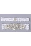 Jarretière de mariage en dentelle florale, accessoires de mariée en dentelle strass jarretière-blanc_taille unique, jarretièr