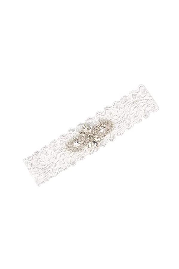 Ensemble de porte-jarretelles en dentelle, accessoires de mariage nuptiale sexy jarretière en dentelle avec strass-blanc_L, j