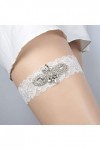 Ensemble de porte-jarretelles en dentelle, accessoires de mariage nuptiale sexy jarretière en dentelle avec strass-blanc_L, j