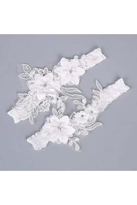 TONZN Ensemble de Porte-Jarretelles en Dentelle, Accessoires de Robe de mariée jarretière en Dentelle, jarretières pour marié