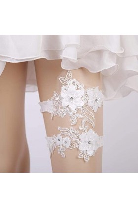 TONZN Ensemble de Porte-Jarretelles en Dentelle, Accessoires de Robe de mariée jarretière en Dentelle, jarretières pour marié