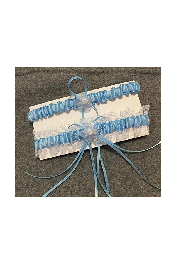 BAtlam Jarretière en Dentelle avec, jarretière de Mariage nœud-Bleu Ciel_Taille Unique, Cadeaux Jarretière personnalisée Ble