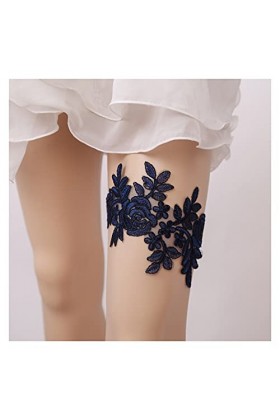 Jarretière en Dentelle pour Femme Cadeau de soirée de Poule Jarretière de Mariage pour Les mariées Couleur : Marine Marine