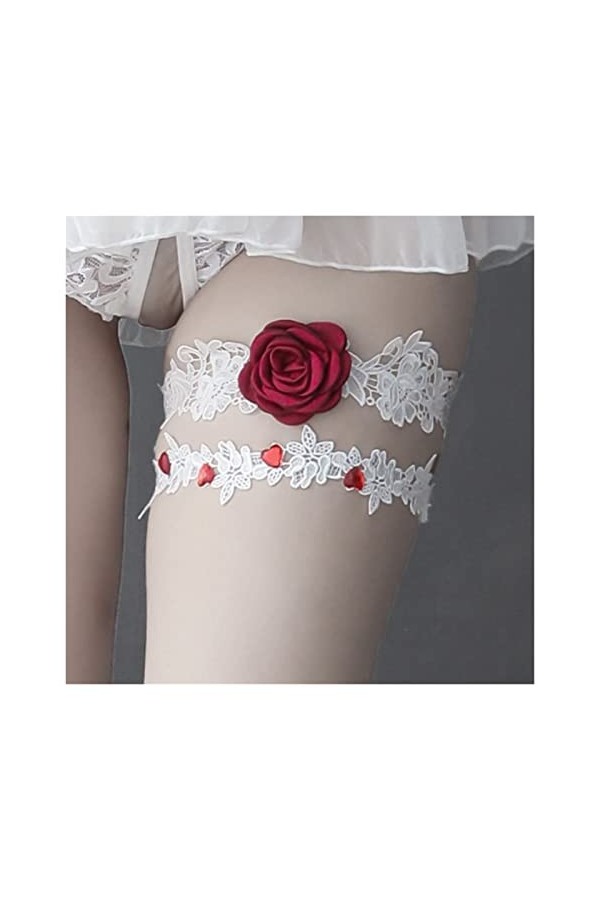 Dentelle Fleur Cristal Perle Mariage Jarretière Dentelle Broderie Florale Sexy Jarretière Jarretière De Mariée Couleur : 5, 