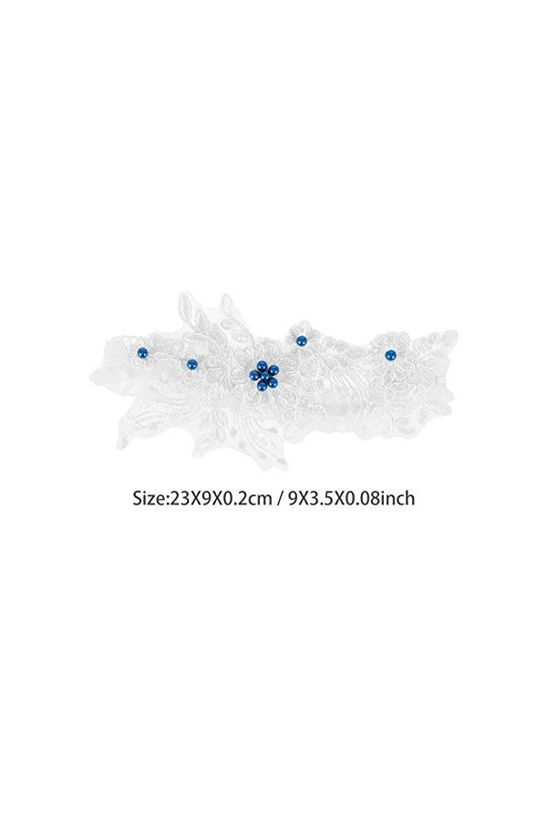 Ceinture pour Dames 1 Paire de Jarretelles en Dentelle de Mariage avec Perle Bleue jarretière de mariée Ceinture de Jambe Fle